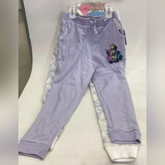 Freestyle Girl's Purple & White 2PCS Joggers  Set Size 6X NWT MSRP $30 - Picture 1 of 4